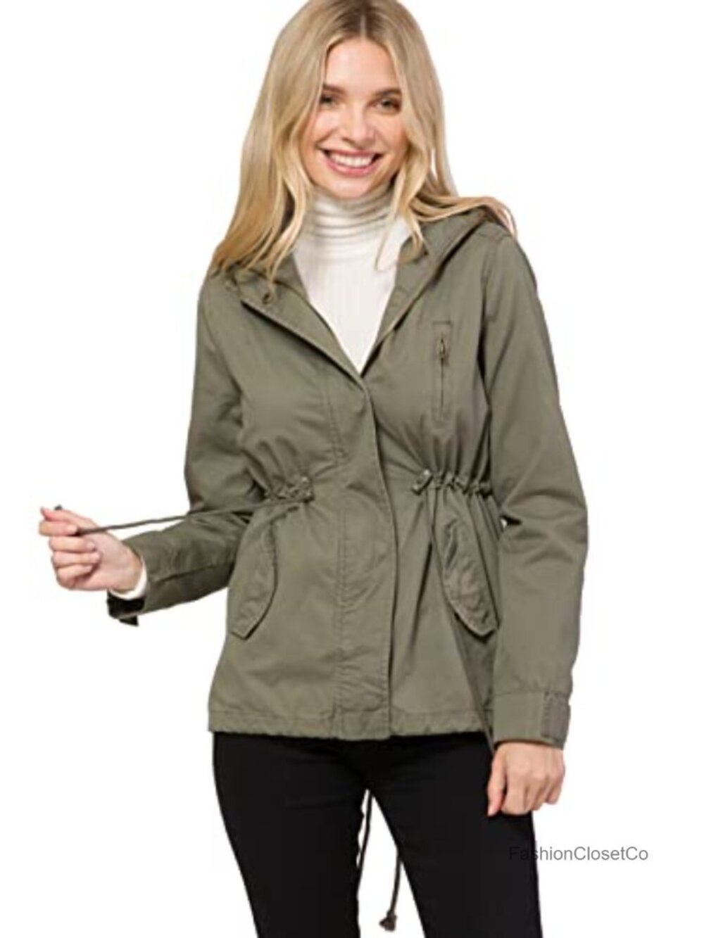 Women's Cotton Canvas Utility Safari Anorak Jacket with Hood